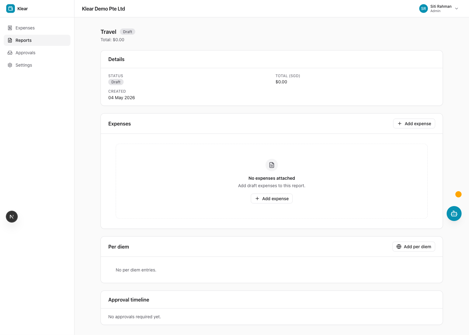 Report detail view